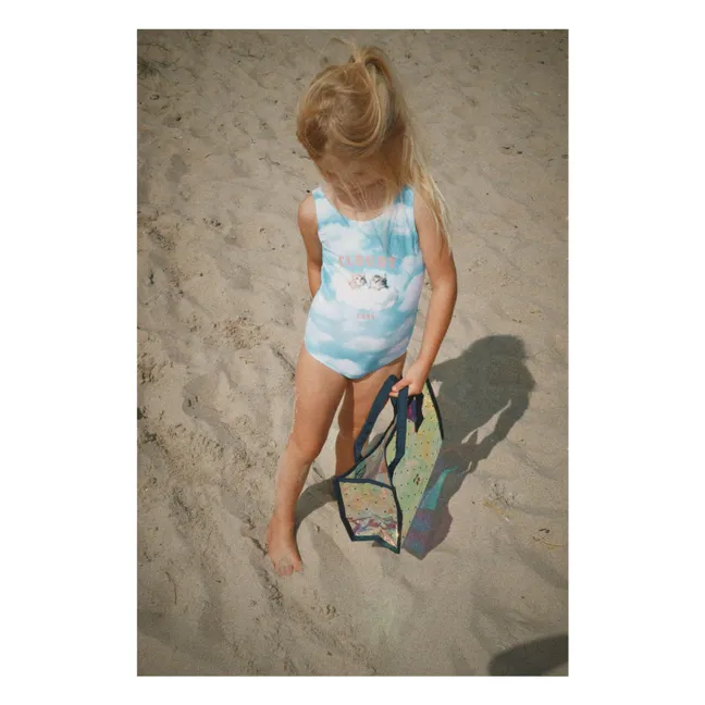 Maillot de Bain Nuages Fibres Recyclées | Bleu ciel