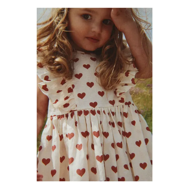 Robe Cianna Cœurs Coton Bio | Ecru