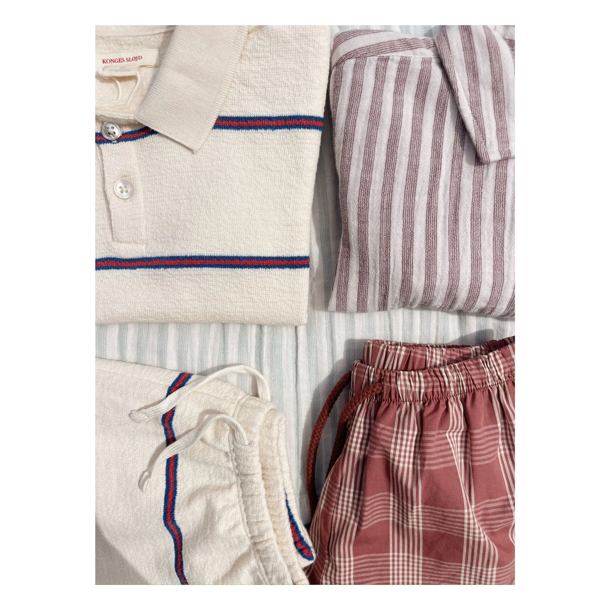 Short Trio Rayé Coton Bio | Beige- Image produit n°2