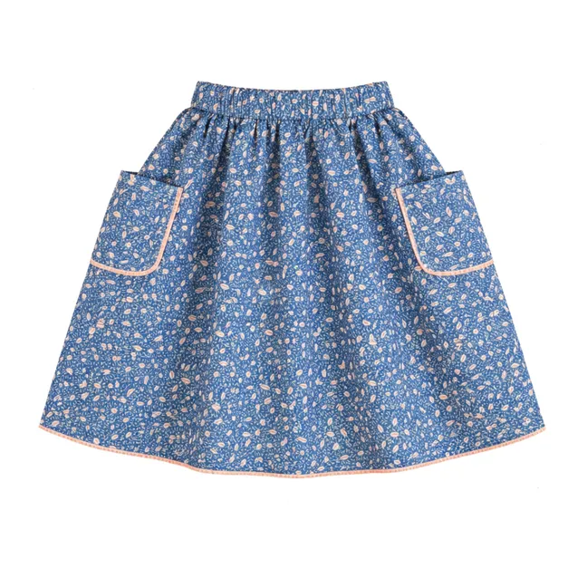 Falda bordada Amália Nature | Azul Rey