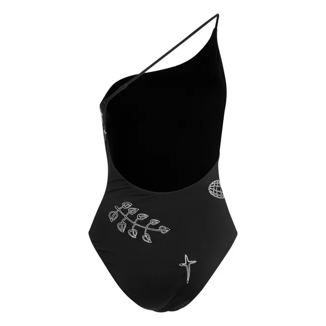 Costume da bagno ricamato Tuffo | Nero