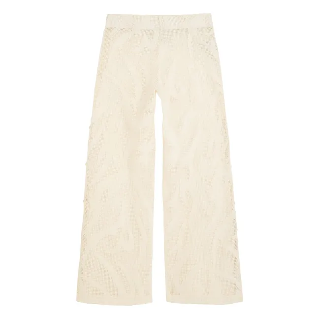 Pantalon Tribalo Tavon Crochet | Ecru