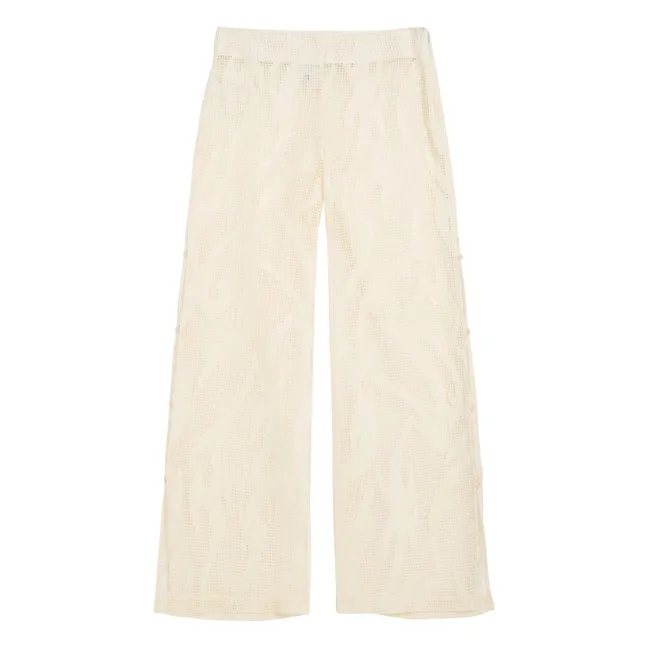 Pantalon Tribalo Tavon Crochet | Ecru