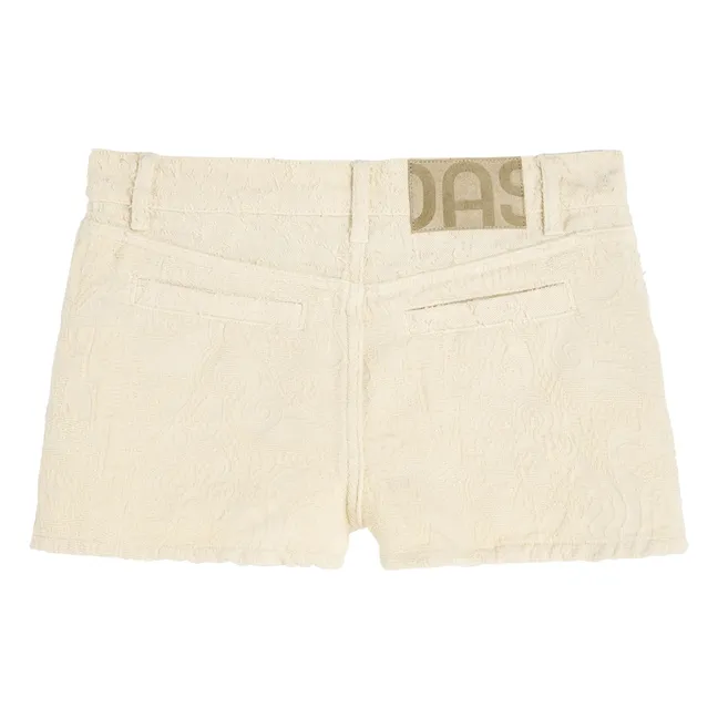 Pantalón corto bordado Raven | Crudo