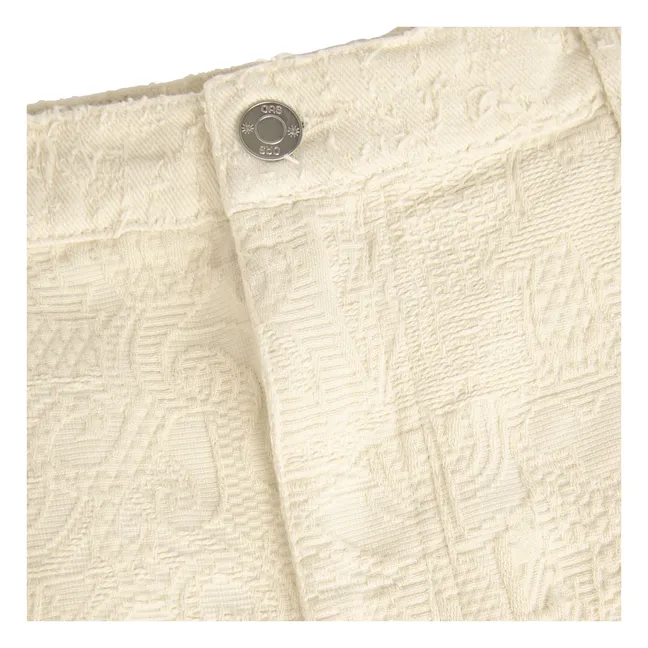 Pantalón corto bordado Raven | Crudo