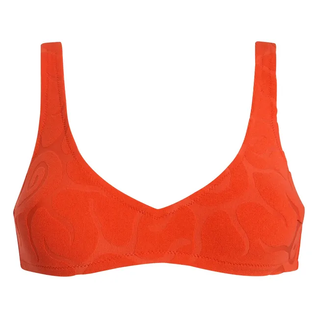 Sunero Roccia Camiseta de punto con textura | Rojo