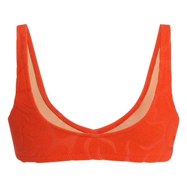 Sunero Roccia Camiseta de punto con textura | Rojo