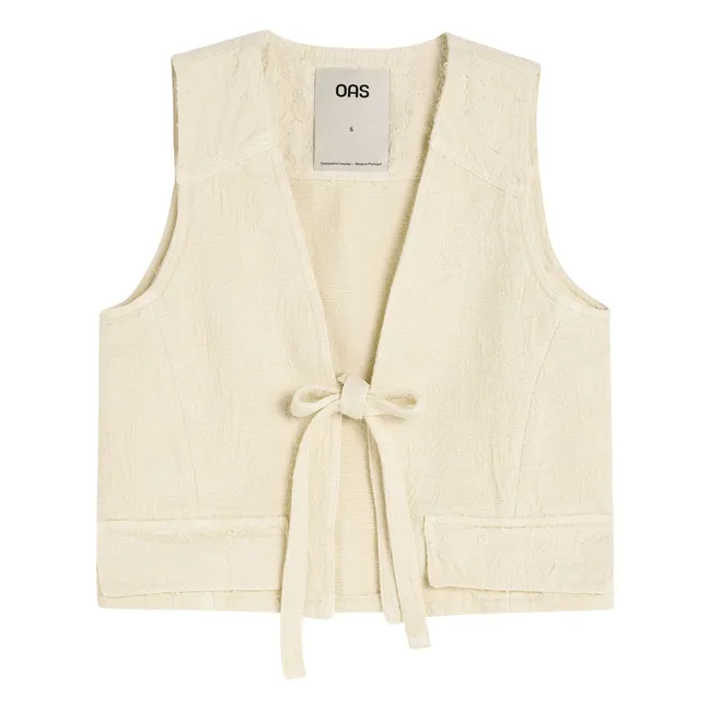 Gilet Sans Manches Lia Brodé | Ecru