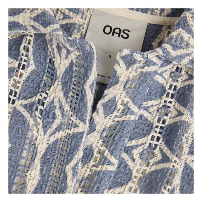 Arko Nuri Vestido con cuello de polo de ganchillo | Azul