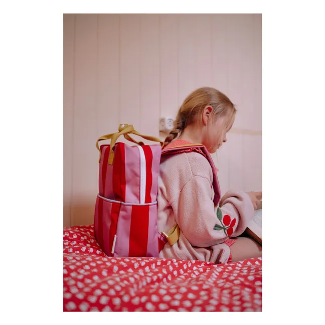 Sac à Dos Medium Rayé | Rose fuschia