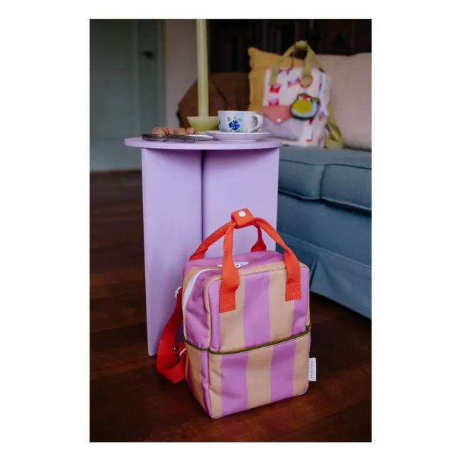 Small Striped Backpack | Powder pink