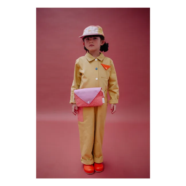 Sac Banane Small Envelope Carreaux | Rose poudré