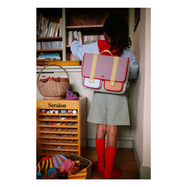 Cartable Pomme Carreaux | Purple