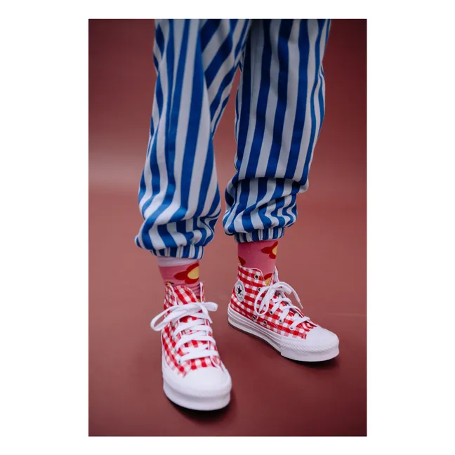 Chaussettes Fleurs | Rose poudré