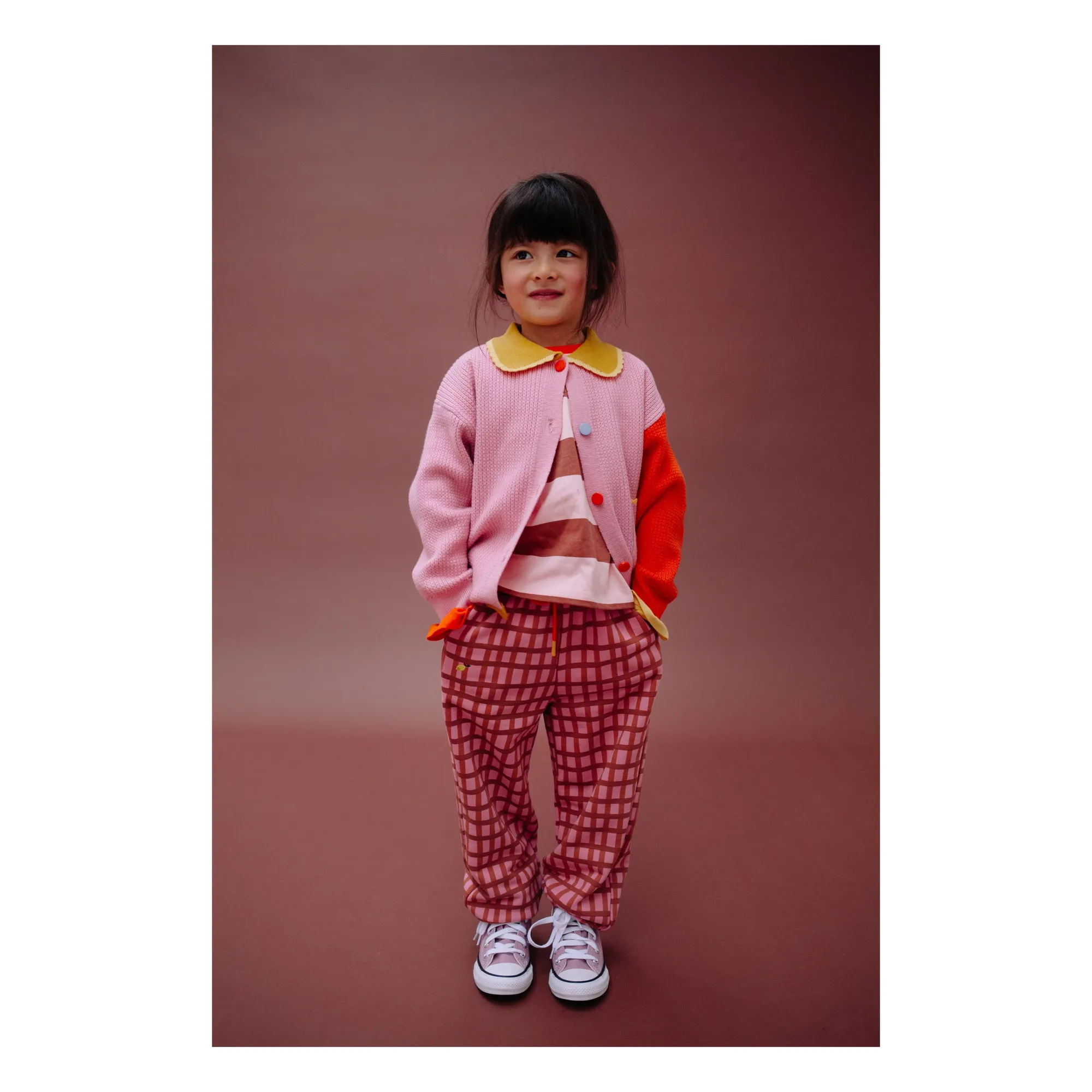 Jogger Citron Carreaux | Rose poudré- Image produit n°2