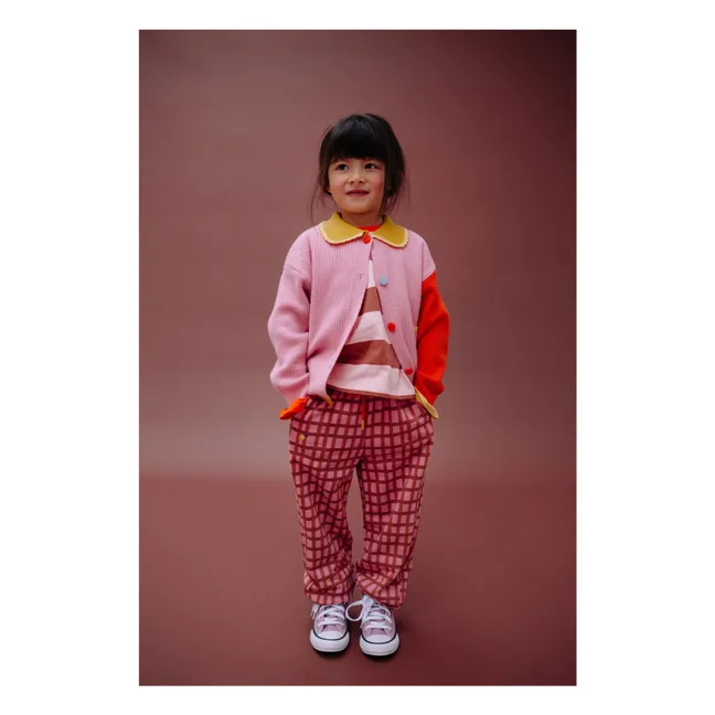 Jogger de cuadros limón | Rosa empolvado