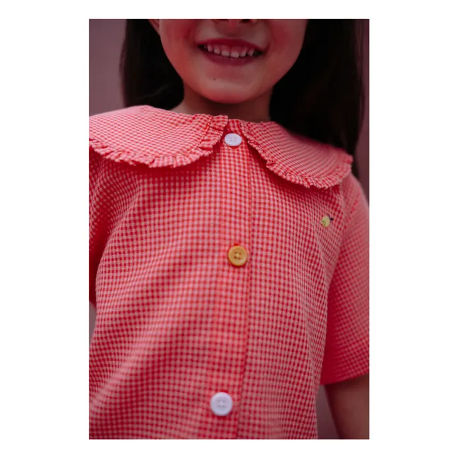 Blouse Citron Petits Carreaux | Corail