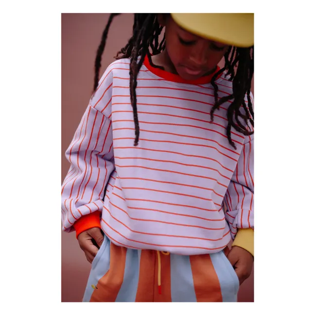 Pull Ecusson Sticky Lemon Rayé | Bleu pâle