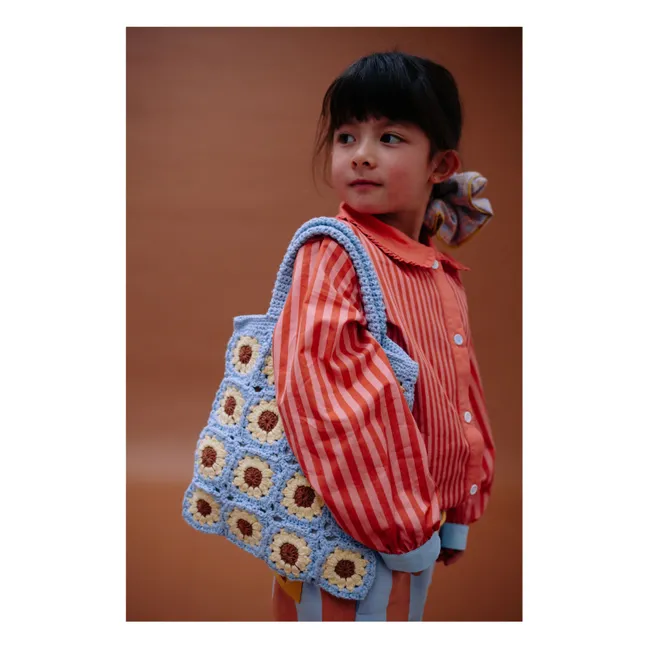 Sac Crochet Fleurs | Marron