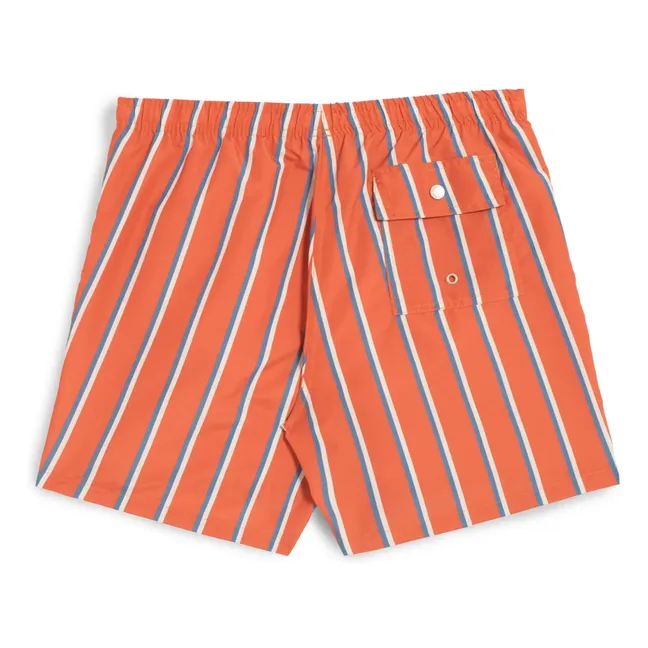 Gestreifte Badeshorts | Orange