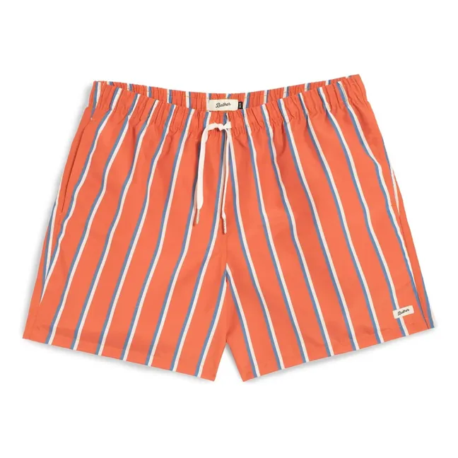Gestreifte Badeshorts | Orange