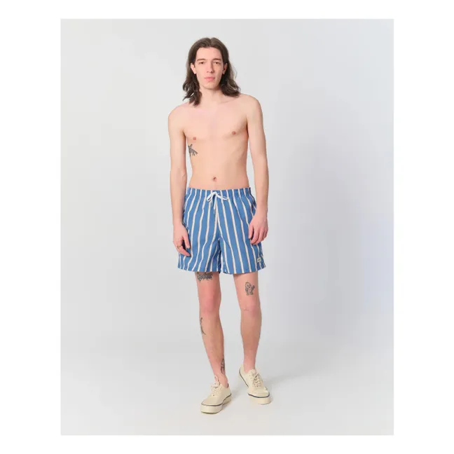 Gestreifte Badeshorts | Blau