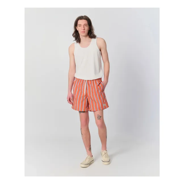 Gestreifte Badeshorts | Orange