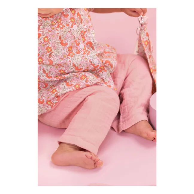 Pantalon Laos Gaze de Coton | Rose