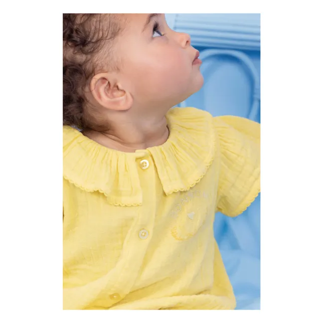 Barboteuse Col Claudine Norma | Jaune