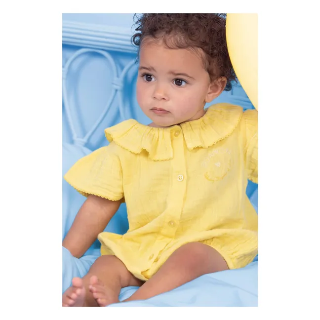 Barboteuse Col Claudine Norma | Jaune