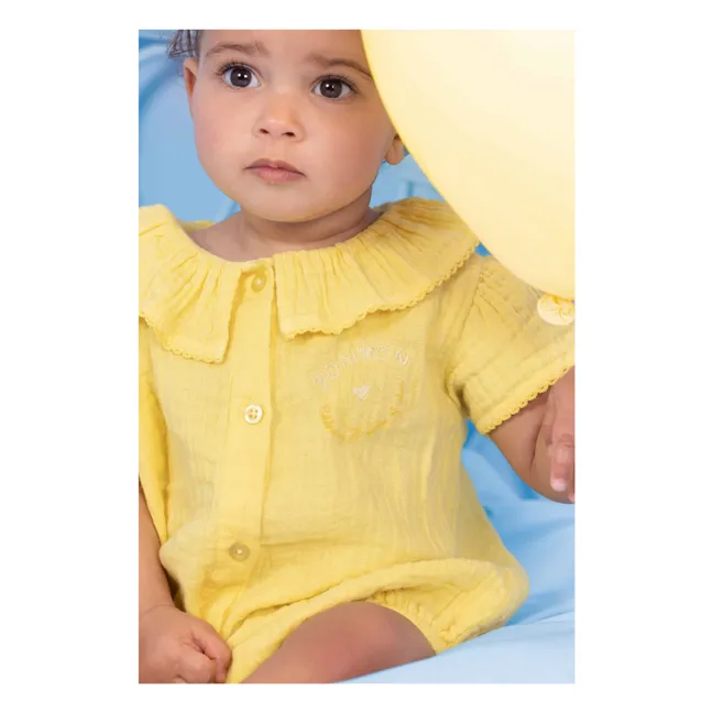 Barboteuse Col Claudine Norma | Jaune