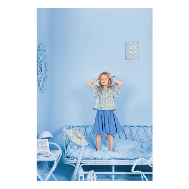 Blouse Col Claudine Nancy Fleurie Capsule 25 ans | Bleu