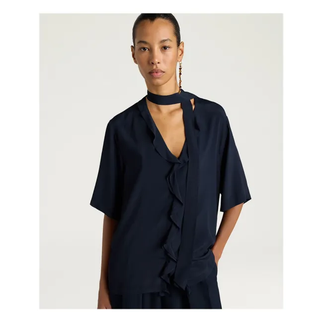 Blouse Manches Courtes Salvia | Bleu marine