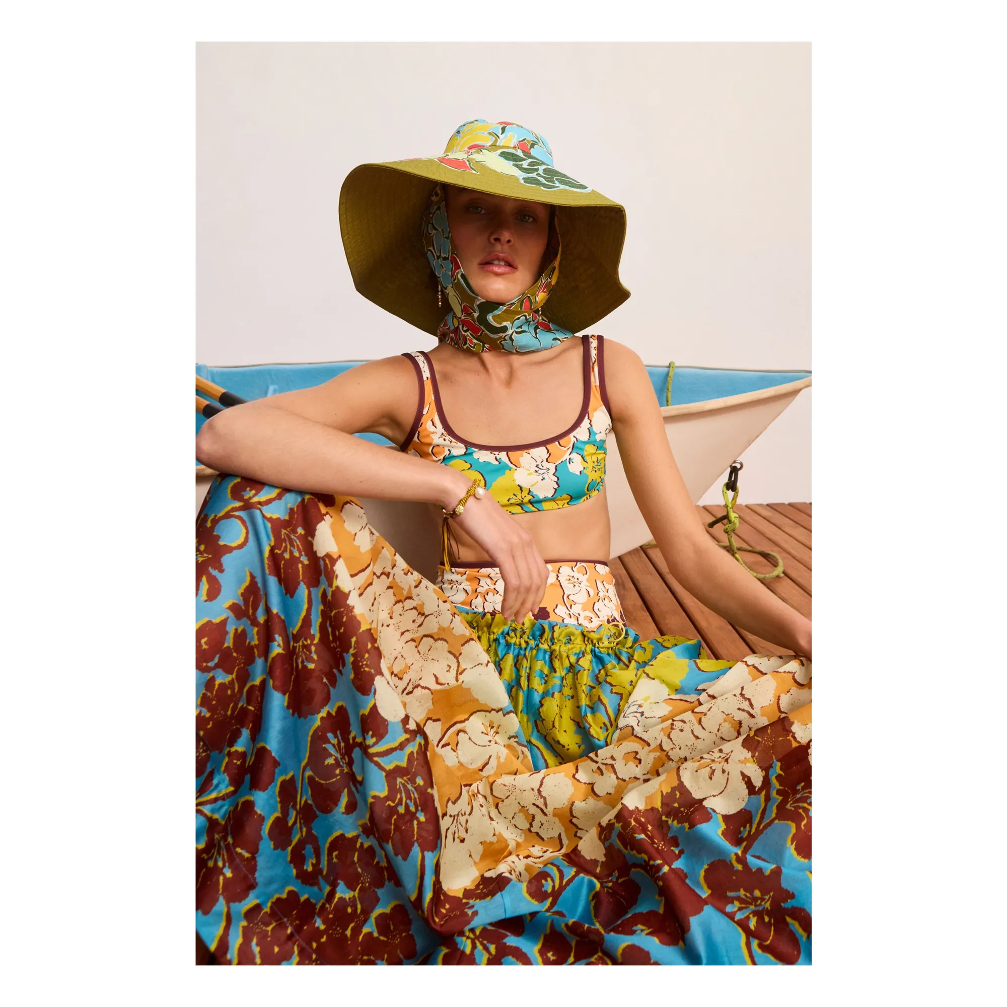 Jupe Splice Soie et Coton | Orange- Image produit n°4