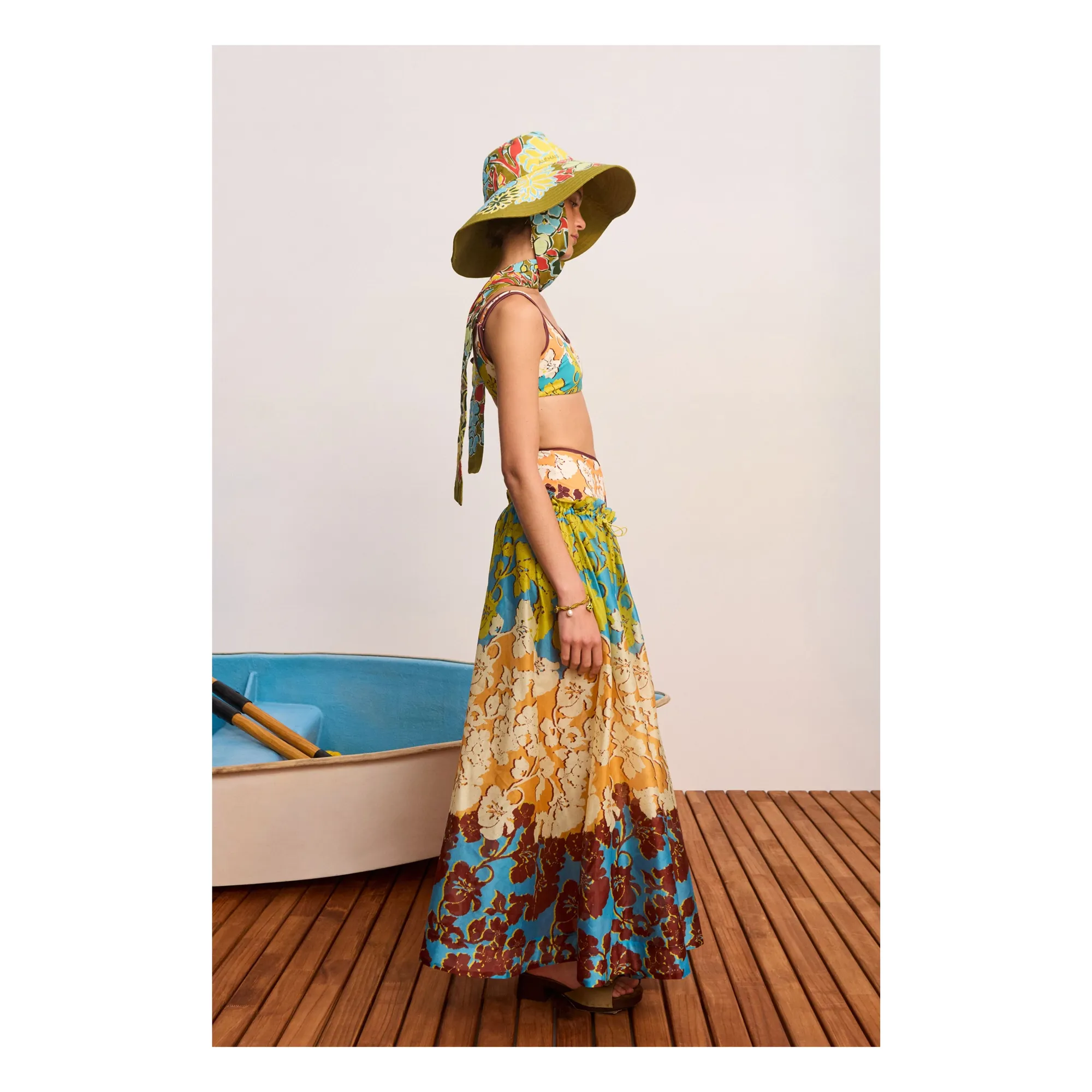 Jupe Splice Soie et Coton | Orange- Image produit n°2