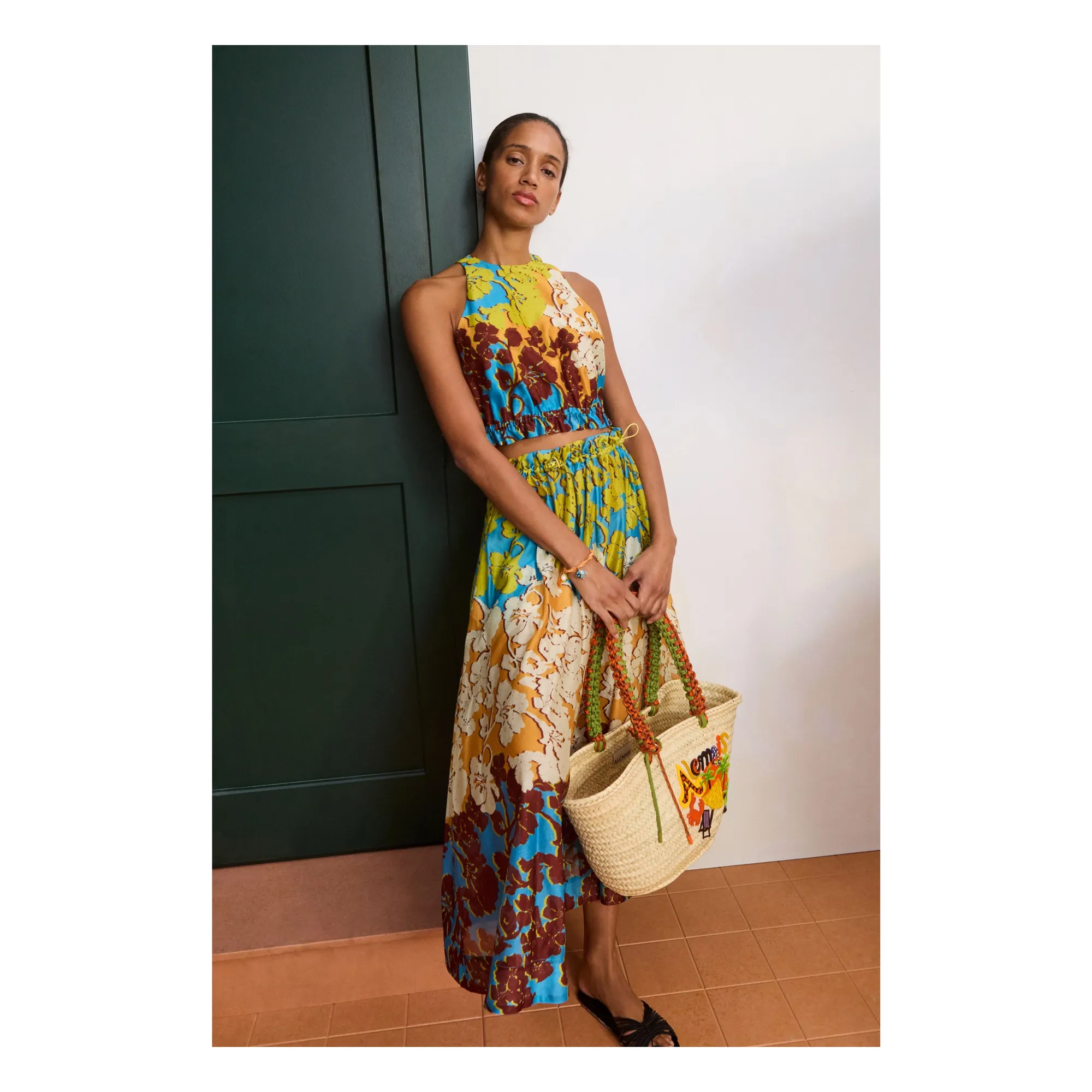 Top Splice Coton et Soie | Jaune- Image produit n°2