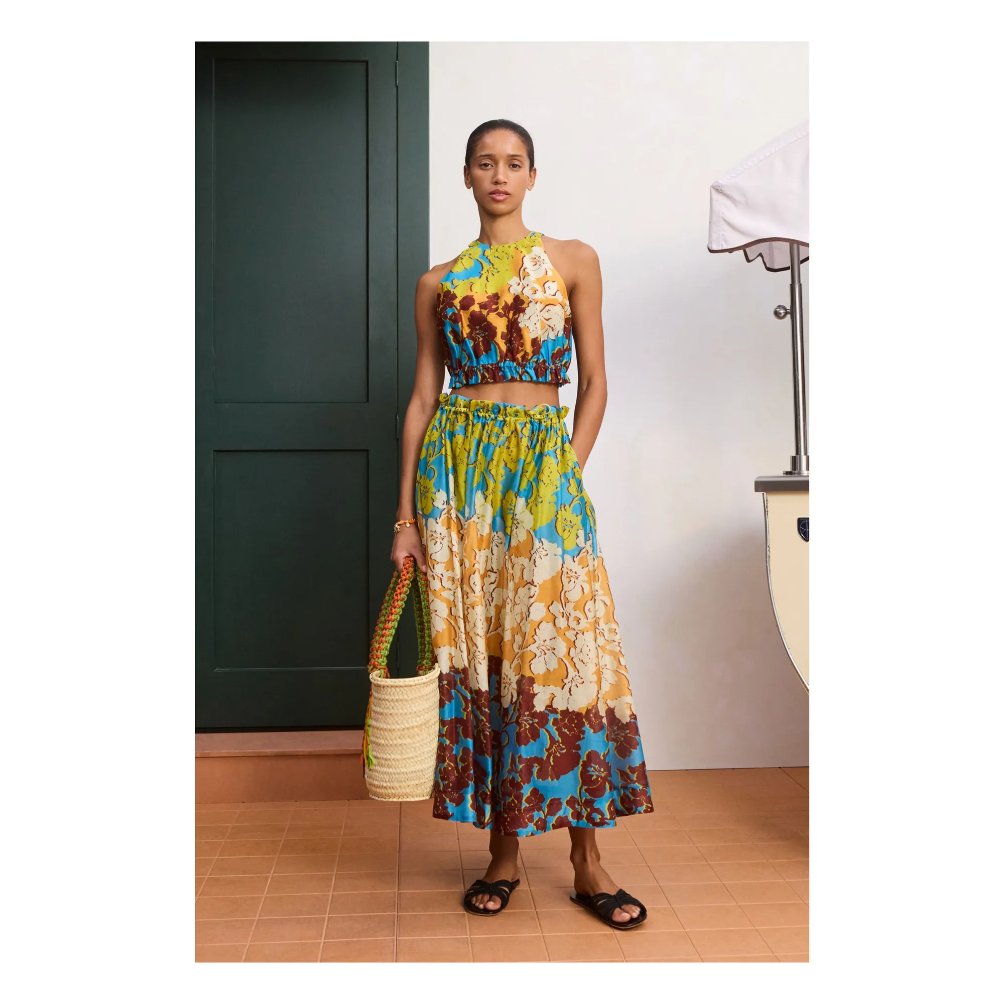 Top Splice Coton et Soie | Jaune- Image produit n°1