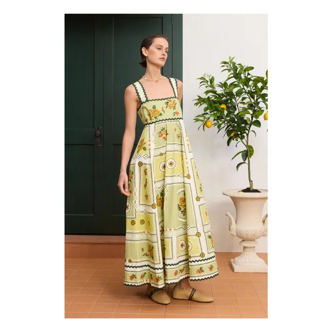 Robe Dixie Popeline de Coton | Jaune