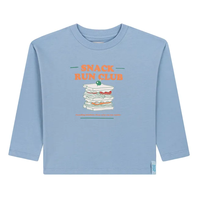 Jukebox Snack Run Club Organic Cotton T-shirt | Blue