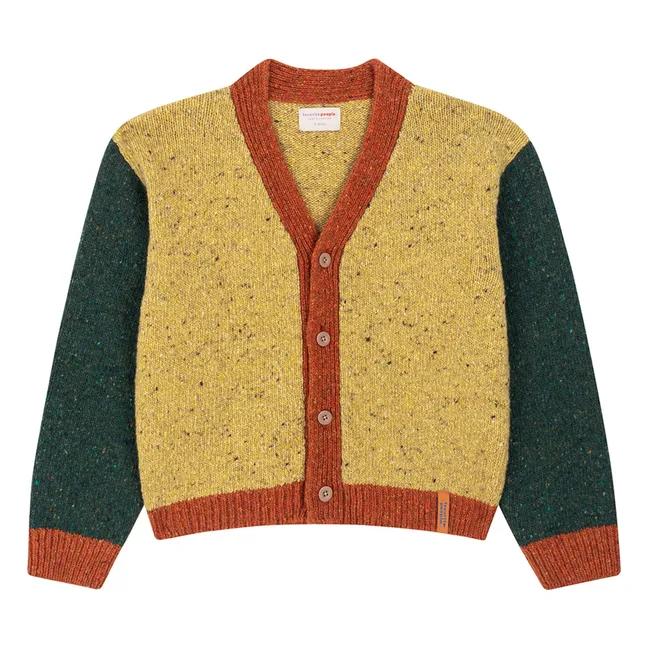Cardigan Lunck Box Colorblock Laine | Jaune