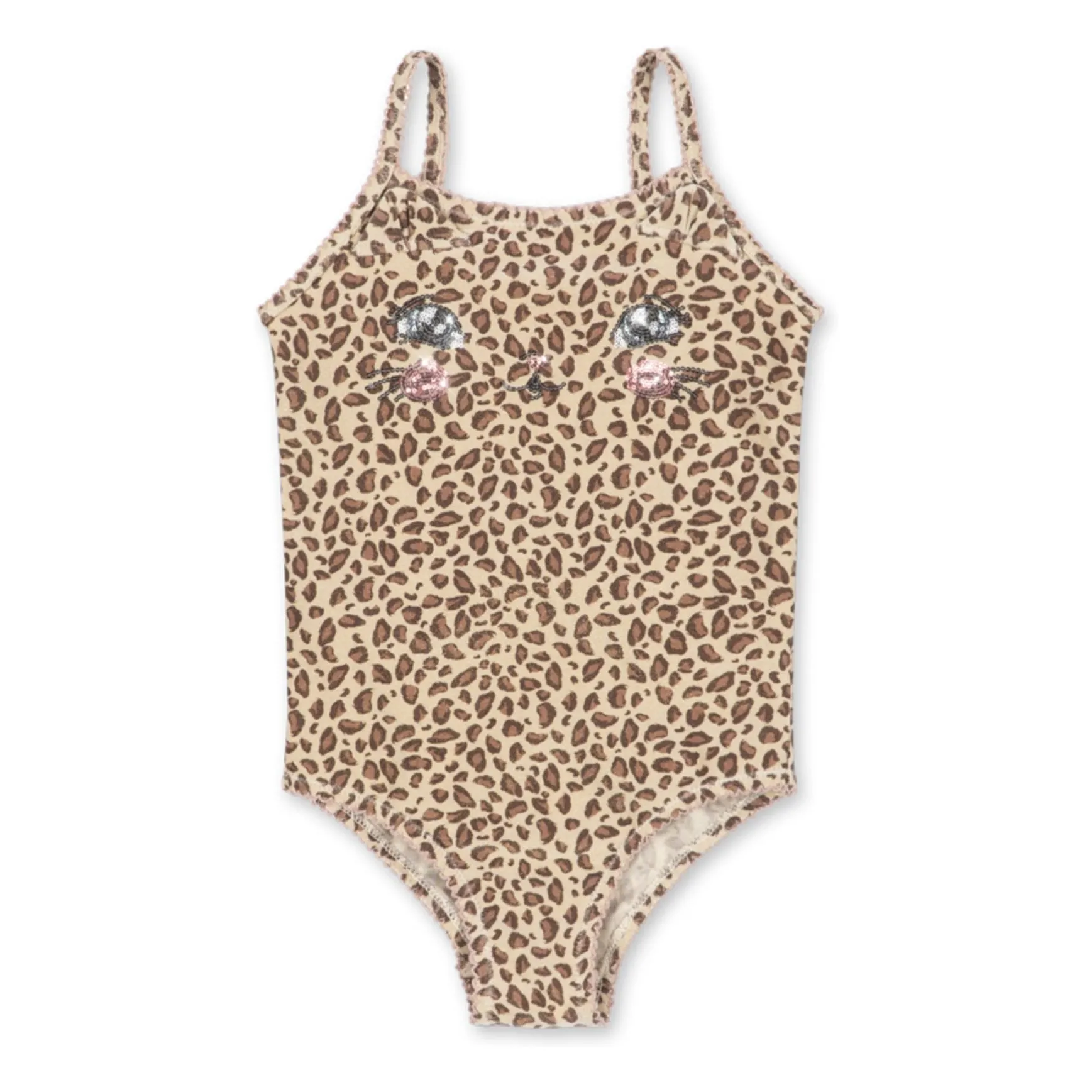 Konges Sløjd Beige Kitty Leopard Swimsuit Recycled Fibers