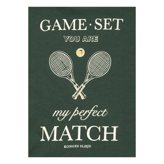 Ensemble T-shirt et Short Famo Tennis Coton Bio | Vert foncé
