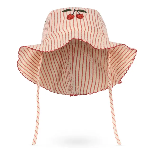 Ellie organic cotton striped hat | Red