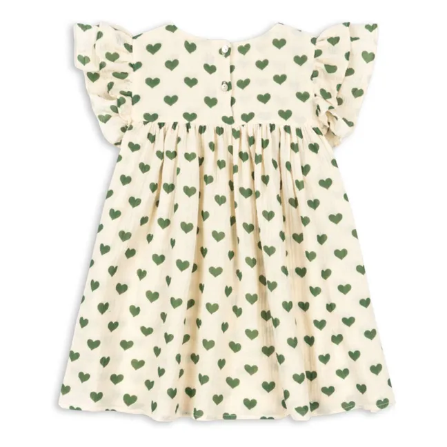 Robe Coco Cœurs Coton Bio | Ecru