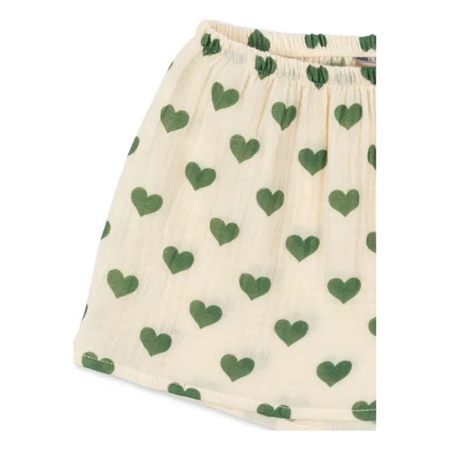 Short Coco Cœurs Coton Bio | Ecru
