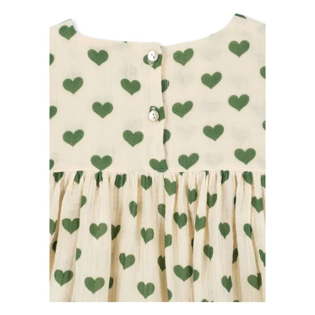 Robe Coco Cœurs Coton Bio | Ecru