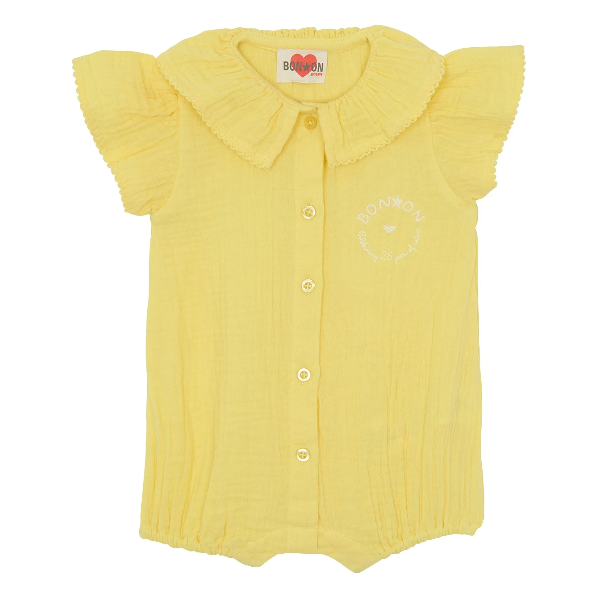 Barboteuse Col Claudine Norma | Jaune- Image produit n°0