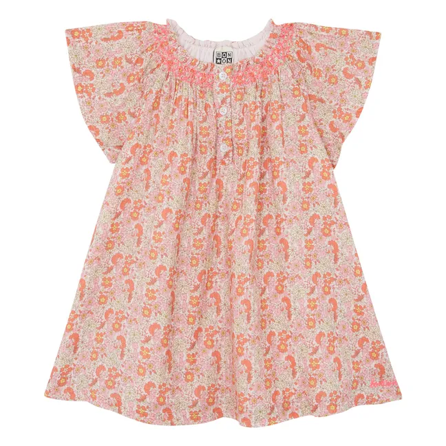 Emile et Ida - Cherry Embroidered Dress - Ecru | Smallable Emile et Ida - Cherry Embroidered Dress - Ecru | Smallable