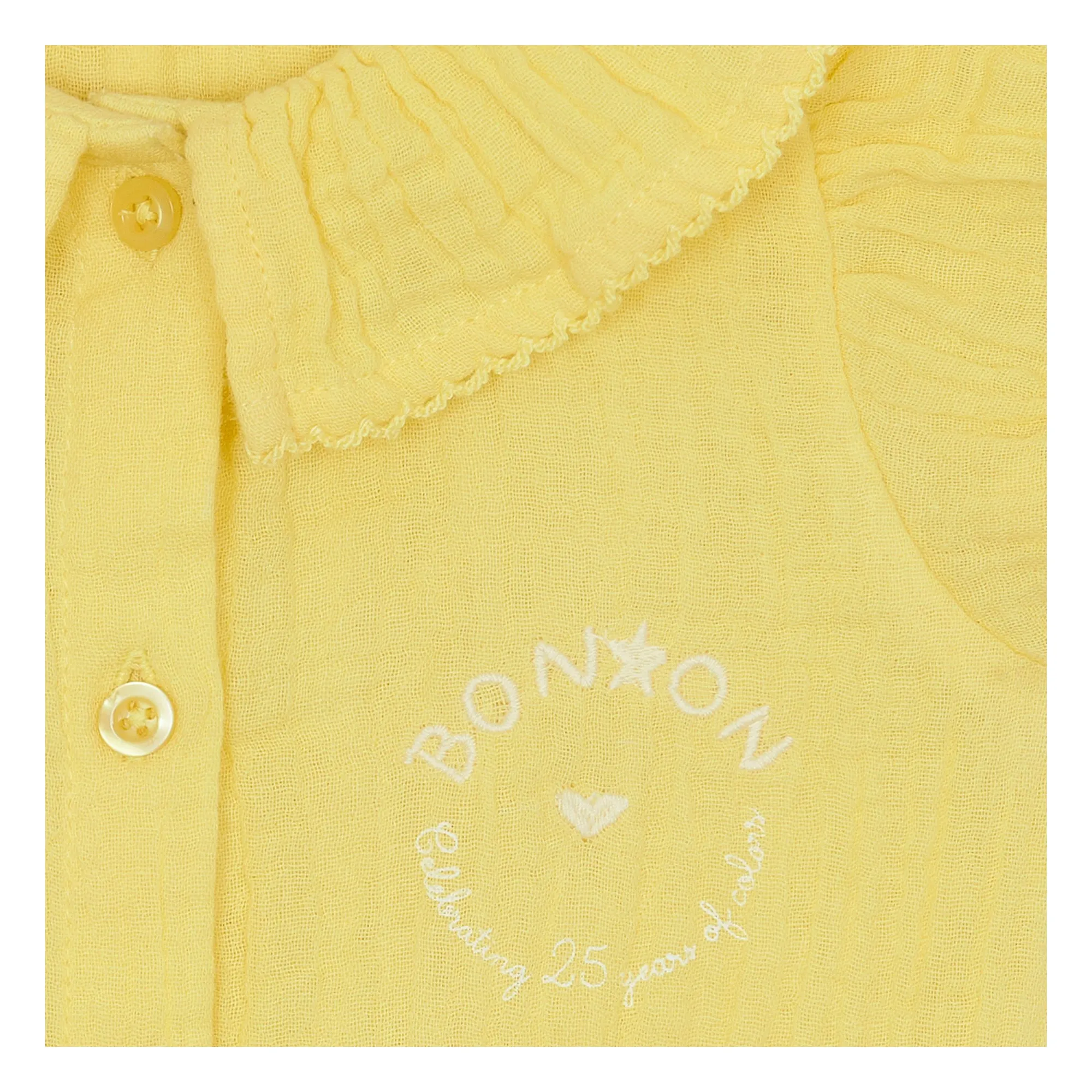 Barboteuse Col Claudine Norma | Jaune- Image produit n°3
