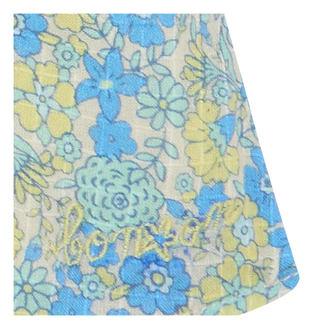Blouse Col Claudine Aria Fleurie | Bleu